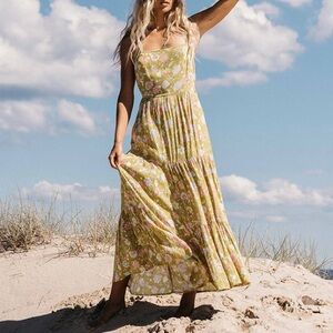 Billabong Floral Maxi Dress in Green